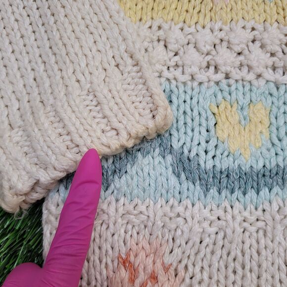 Vintage 90s Knitwear Sweater Womens Small 19x23 Ivory - Picture 10 of 15